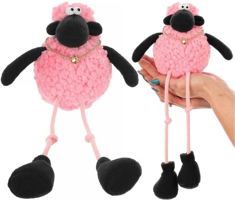 Saska Garden, dekoracja wiosenna, baranek siedzący, różowy, 10+25 cm