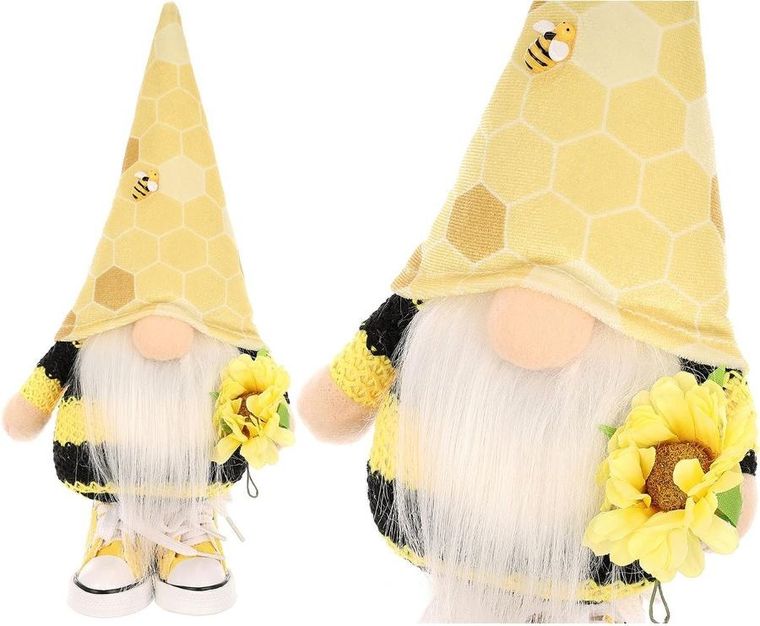 Saska Garden, dekoracja wiosenna, skrzat gnom, truteń w trampkach, 25 cm