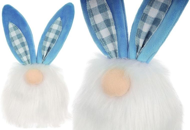 Saska Garden, dekoracja wiosenna, zajączek, niebieski, 18 cm