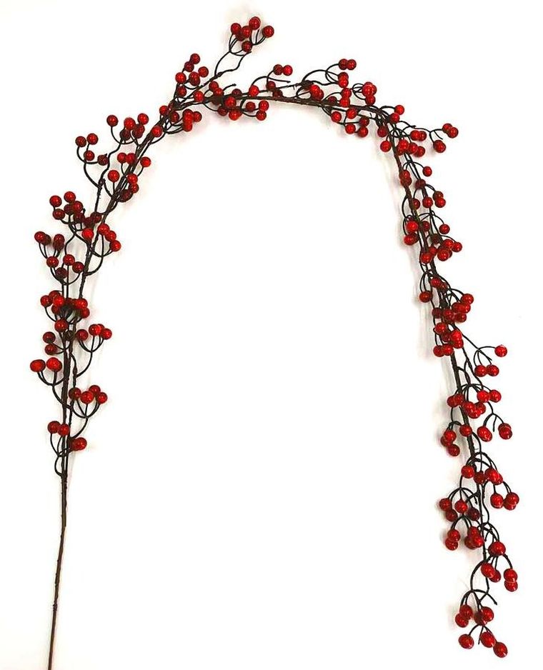 Saska garden, gałązka girlanda z owoców czerwonej jarzębiny, 160 cm