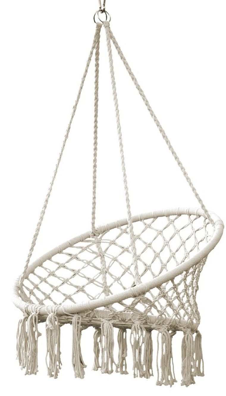 Saska Garden, hamak ażurowy, fotel wiszący, ecru, 80-60 cm