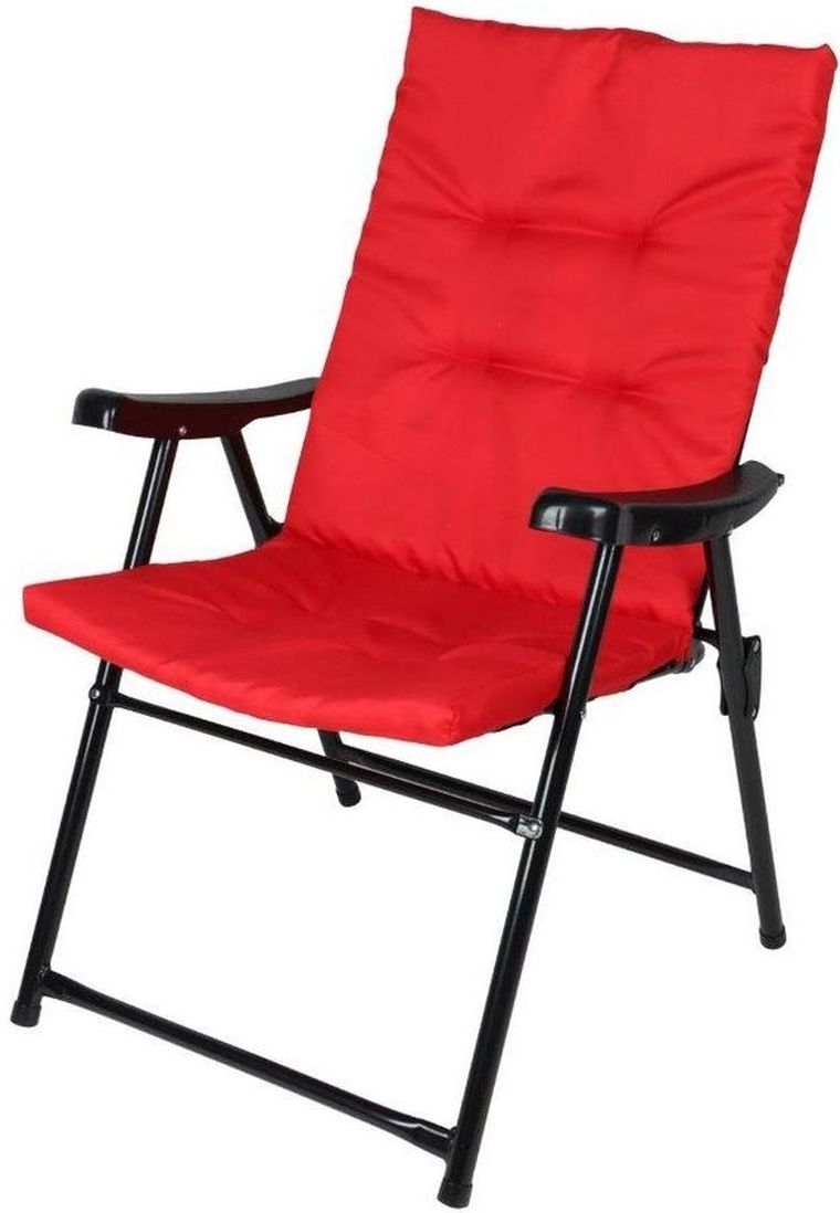 Saska Garden, krzesło ogrodowe, składane, czerwone, 59-66-45/90 cm