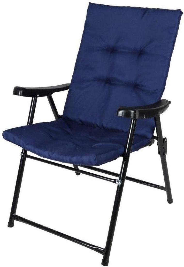 Saska Garden, krzesło ogrodowe składane, granatowe, 59-66-45/90 cm