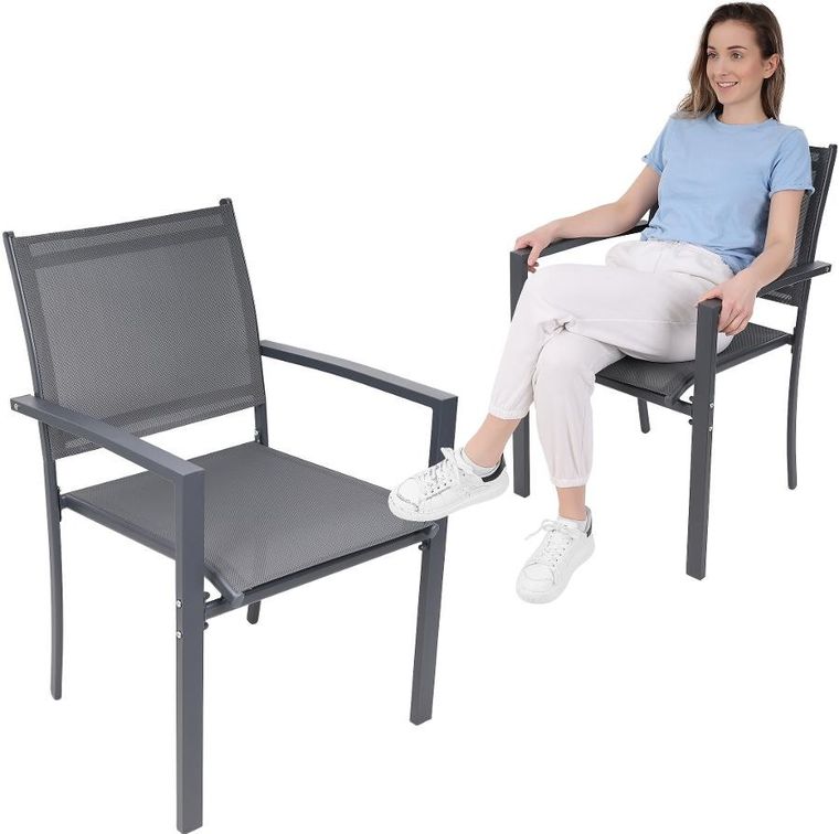 Saska Garden, krzesło ogrodowe, textline, 57-570-88 cm, 2 szt.