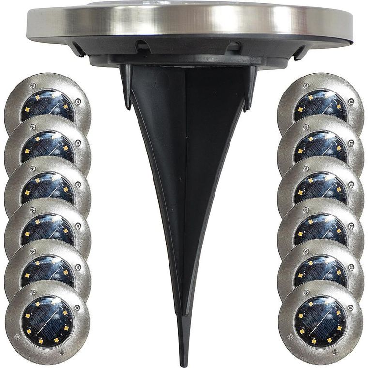 Saska Garden, lampa solarna do wbicia w podłoże, 8 LED, 12 szt.