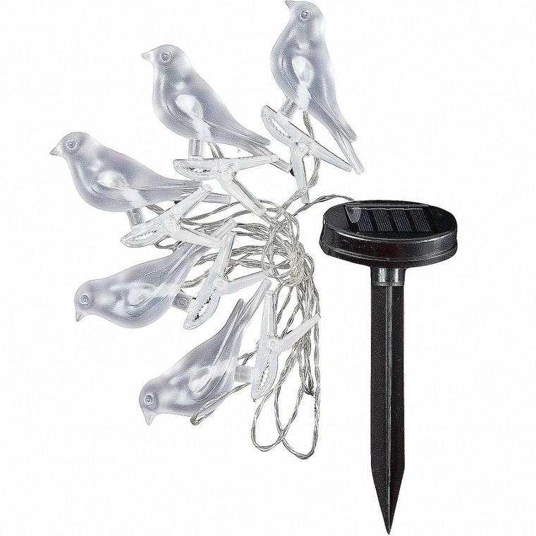 Saska Garden, lampa solarna, girlanda ogrodowa, party light, ptaszki 5 LED