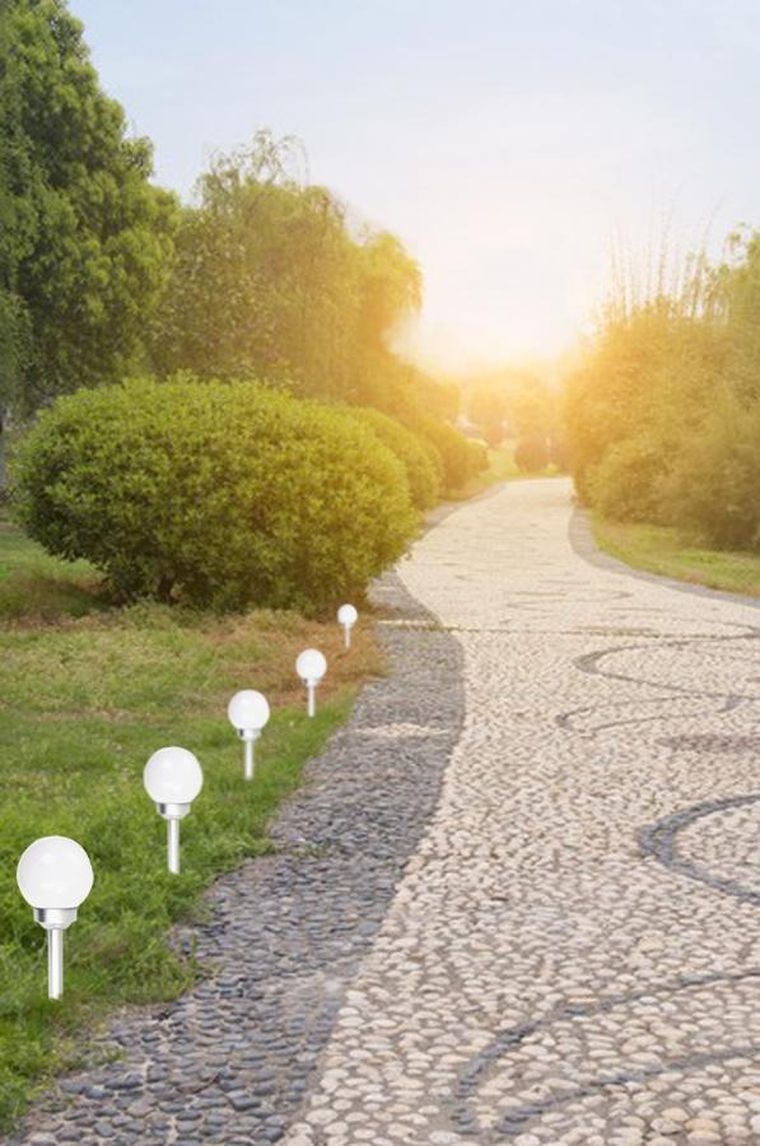 Saska Garden, lampa solarna, kula mleczna, 10-35 cm