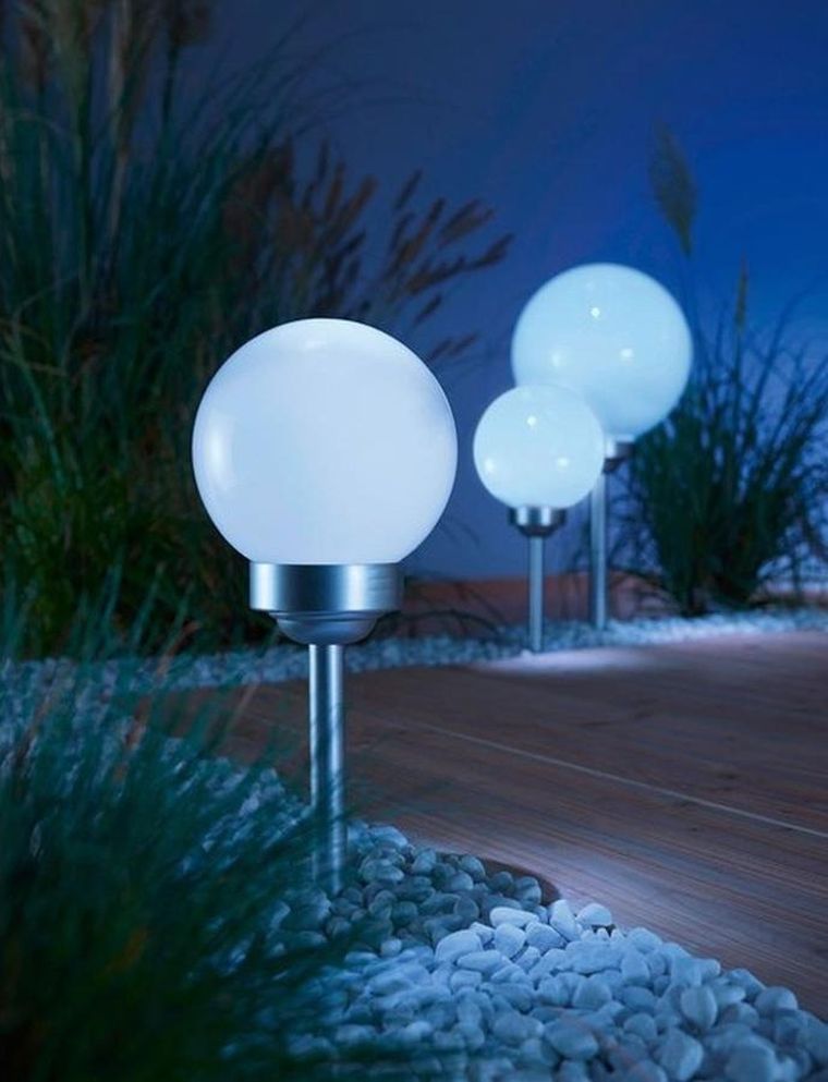 Saska Garden, lampa solarna, kula mleczna, 20-53,5 cm