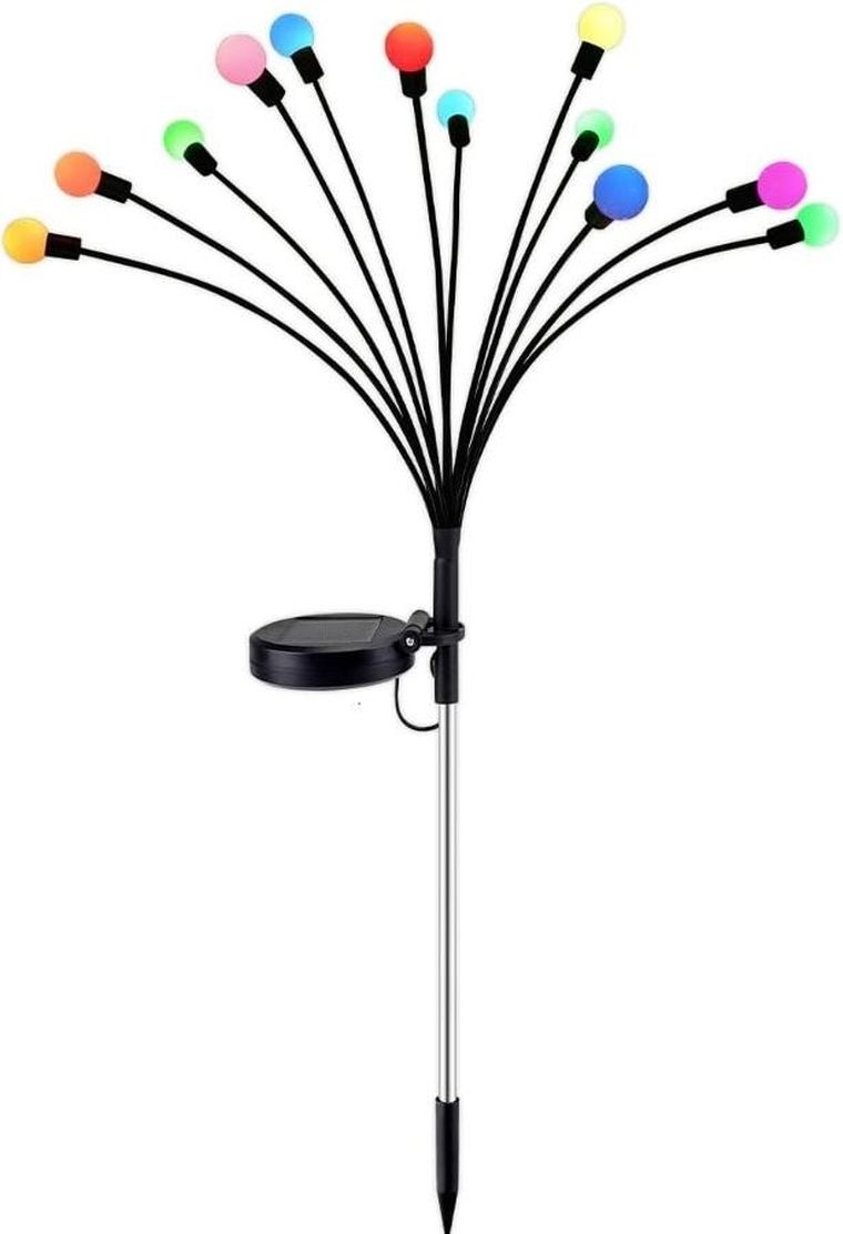 Saska Garden, lampa solarna, kuleczki, kolorowe, 12 LED, 72 cm