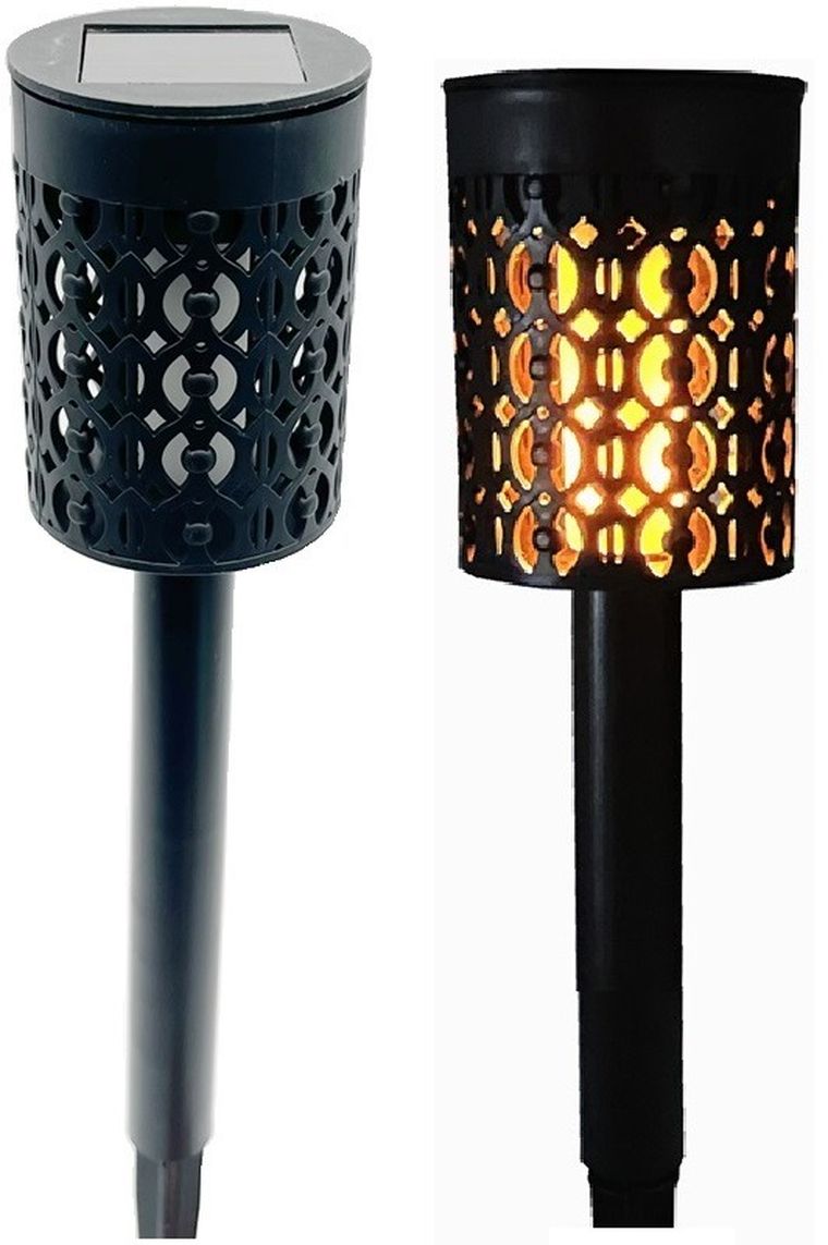 Saska Garden, lampa solarna pochodnia, efekt ogień płomień, 55-36 cm, 6 led