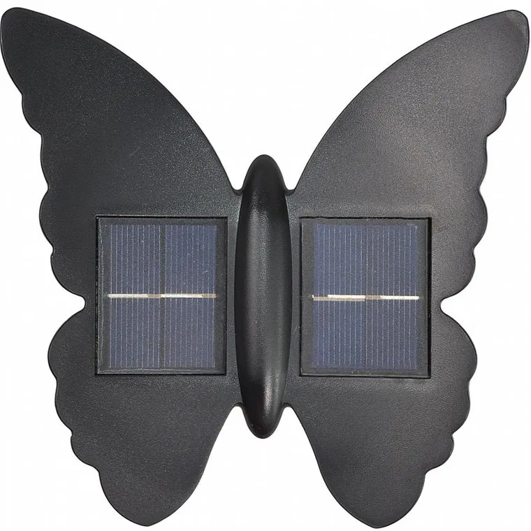 Saska Garden, lampa solarna, ścienna, motyl, 2 LED