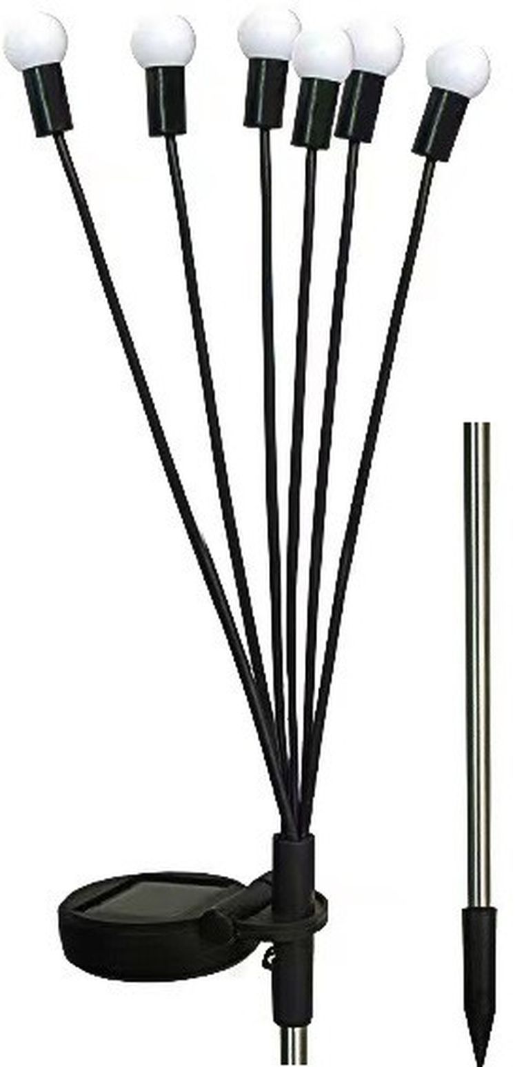 Saska Garden, lampa solarna, tańczące na wietrze kuleczki, białe, 6 LED, 72 cm