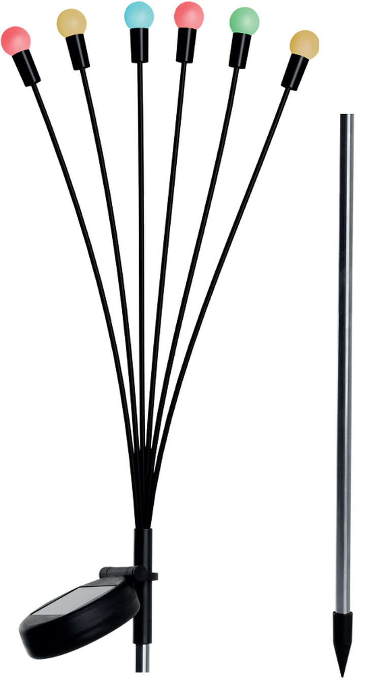 Saska Garden, lampa solarna, tańczące na wietrze kuleczki kolorowe, 6 led, 72 cm