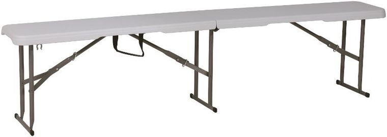 Saska Garden, ławka cateringowa składana, biała, 183-28-43 cm