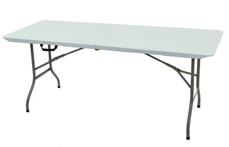 Saska Garden, składany stół cateringowy, biały, 180-70 cm