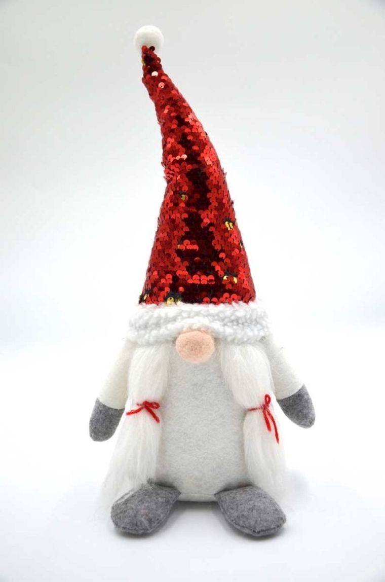 Saska Garden, skrzat dekoracyjny z magicznymi cekinami, biały, 35 cm