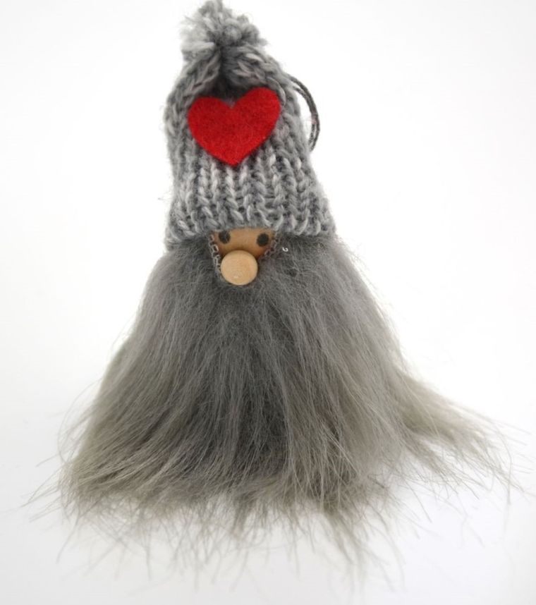 Saska Garden, zawieszka długobrody Mikołaj, szary