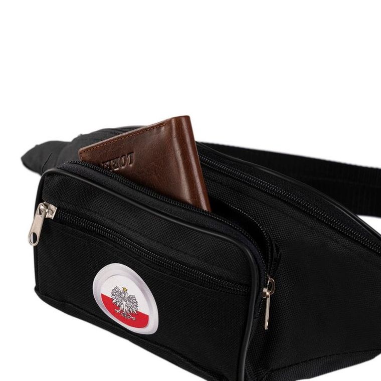 Saszetka na biodro, nerka, czarna