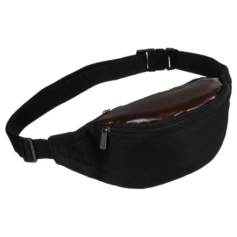 Saszetka na biodro, nerka, czarna, Loren