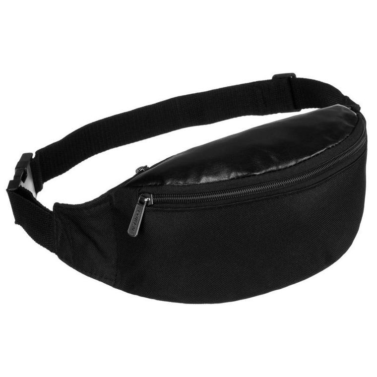 Saszetka na biodro, nerka, czarna, Loren