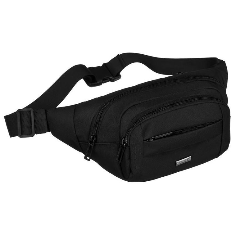 Saszetka na biodro, nerka, czarna, Peterson