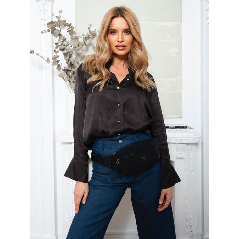 Saszetka na biodro, nerka, czarna, Peterson