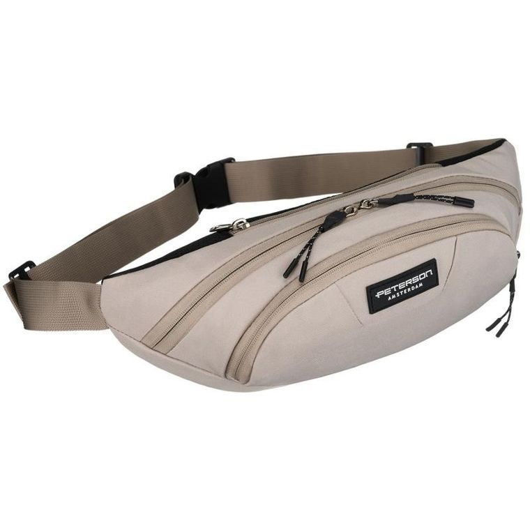 Saszetka na biodro, nerka, jasnoszara, Peterson