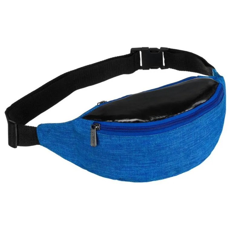 Saszetka na biodro, nerka, niebiesko-czarna, Loren