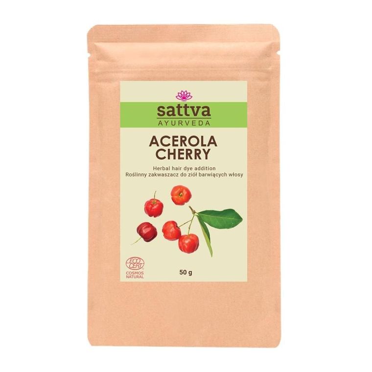 Sattva, Acerola Cherry, Zakwaszacz do henny i ziół barwiących, 50g