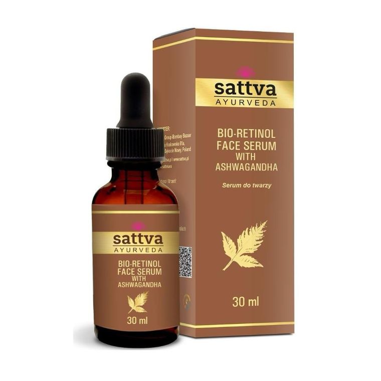 Sattva, Bio-Retinol, serum do twarzy z ashwagandhą, 30 ml