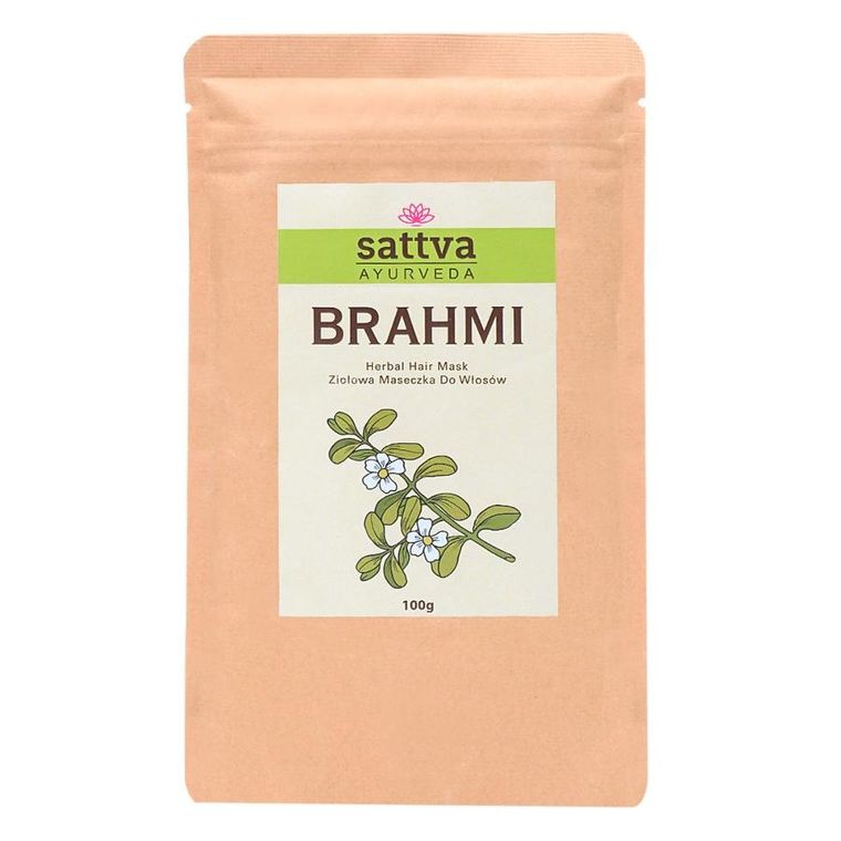 Sattva, Brahmi Herbal Hair Mask, ziołowa maseczka do włosów, 100g