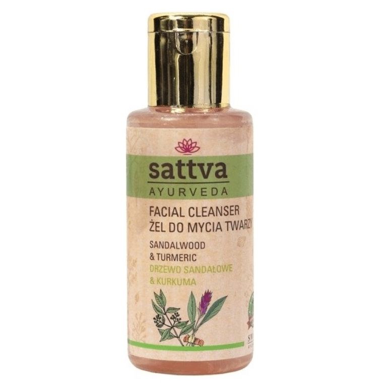 Sattva, Facial Cleanser, żel do mycia twarzy, Sandalwood & Turmeric, 100 ml
