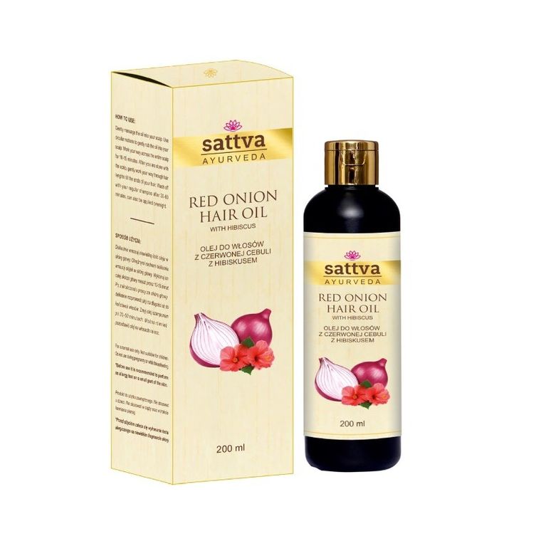 Sattva, Hair Oil, olej do włosów z czerwonej cebuli, Red Onion, 200 ml