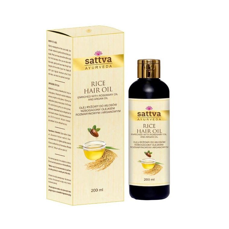 Sattva, Hair Oil, olej ryżowy do włosów, Rice, 200 ml