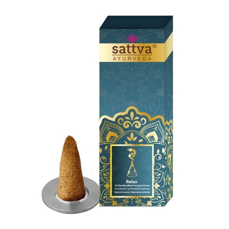 Sattva, Incense Sticks Cones kadzidła stożkowe Relax, 10 szt.