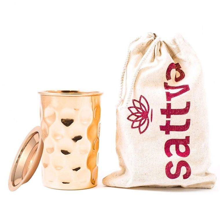 Sattva, kubek miedziany z pokrywką, Diamond, 350 ml