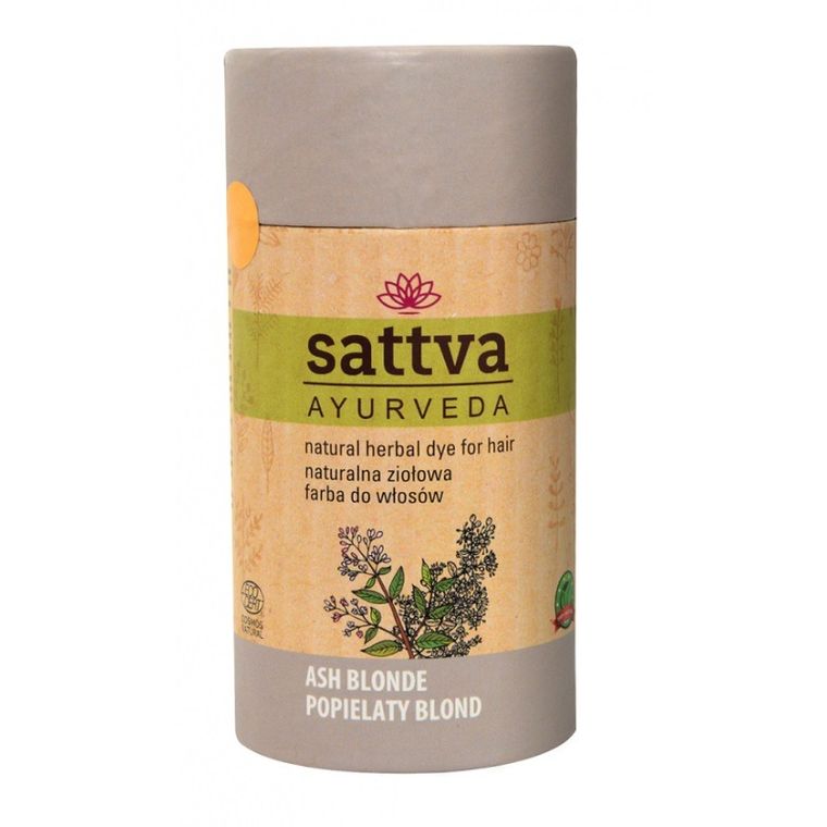 Sattva, Natural Herbal Dye for Hair, naturalna ziołowa farba do włosów, Ash Blonde, 150g
