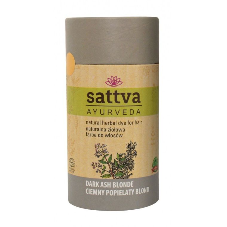 Sattva, Natural Herbal Dye for Hair, naturalna ziołowa farba do włosów, Dark Ash Blonde, 150g
