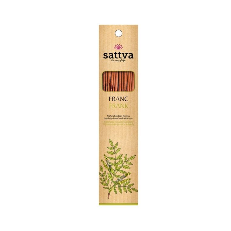 Sattva, Natural Indian Incense, naturalne indyjskie kadzidełko, Frank, 15 szt.