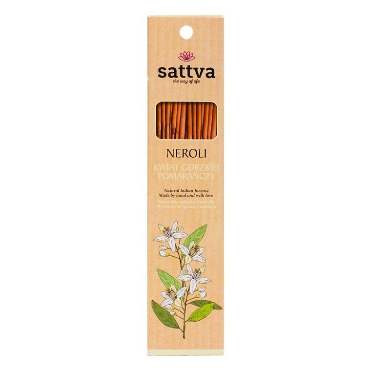 Sattva, Natural Indian Incense, naturalne indyjskie kadzidełko, Neroli, 15 szt.