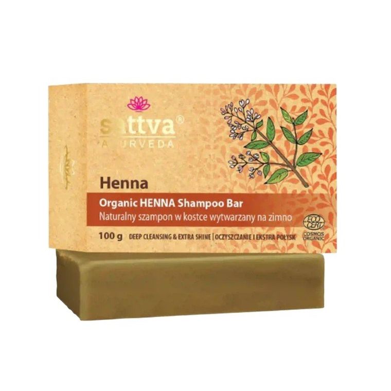 Sattva, organiczny szampon w kostce, z henną do włosów, 100g