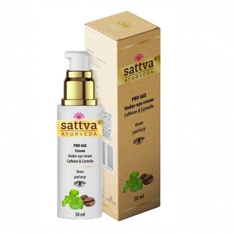 Sattva, Pro-Age Under Eye Cream, krem pod oczy z kofeiną i centellą, 30 ml