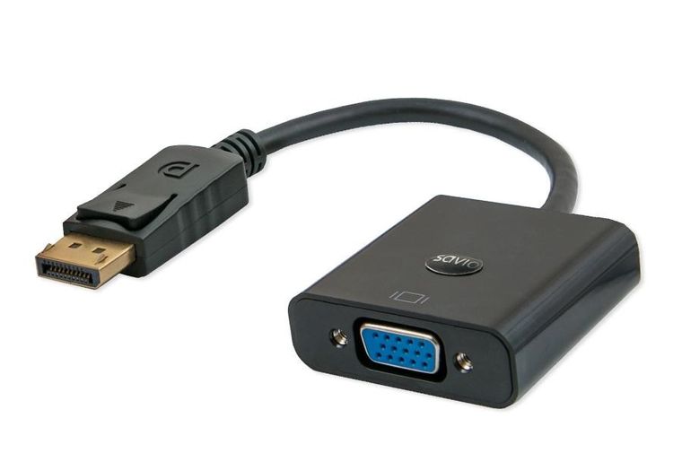 Savio, adapter, CL-90, DisplayPort M - D-Sub (VGA) F, 0,20m, czarny
