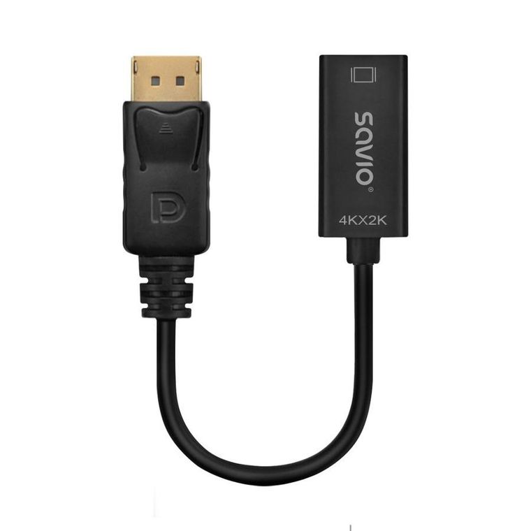 Savio, adapter, DISPLAYPORT (M) V1.2 - HDMI A (F) V1.4, 4K, AK-62