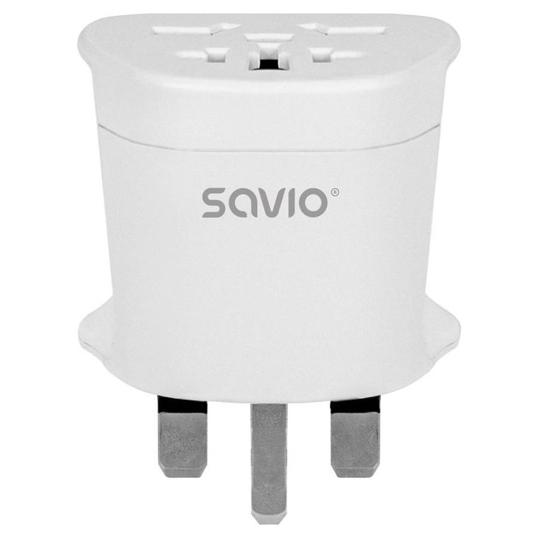 Savio, adapter podróżny, gniazdo globalne, wtyk UK, AP-05