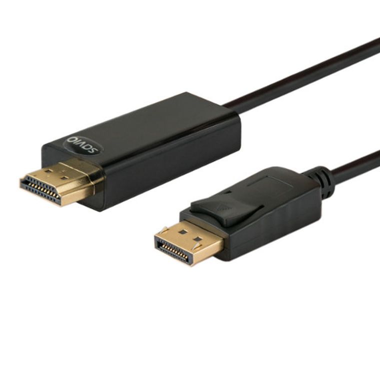 Savio, kabel Cl, 56 Hdmi M, DisplayPort M, czarny, 1,5 m