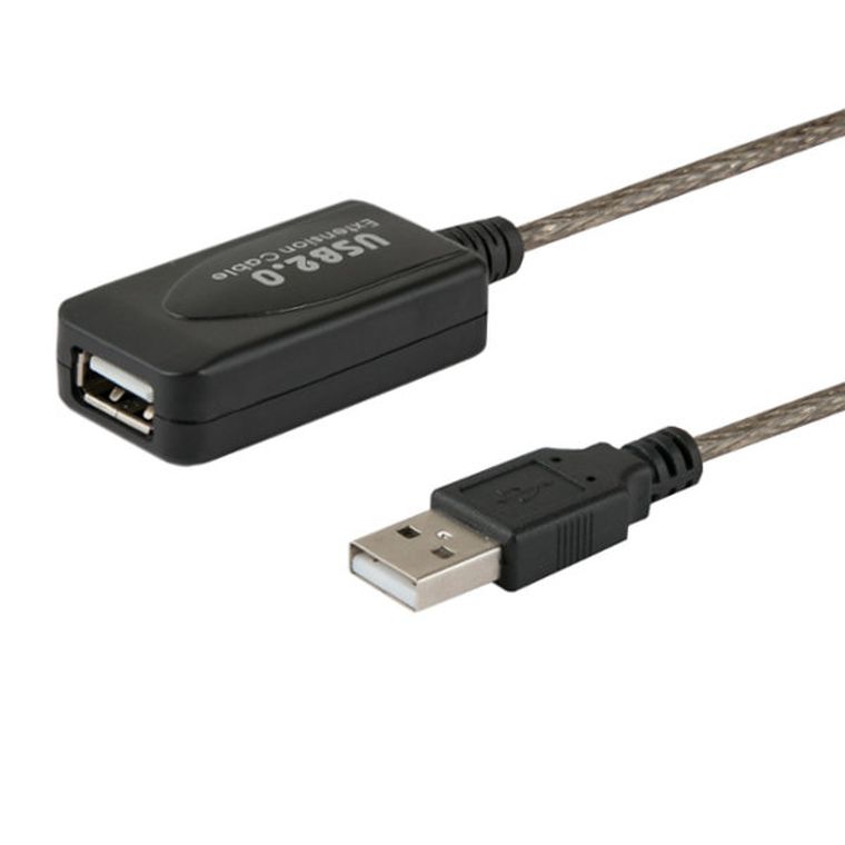 Savio, kabel USB 2.0 Typu A M - USB 2.0 Typu A F, 5m, czarny