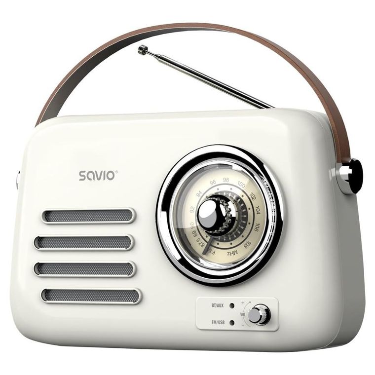 Savio, radio przenośne, białe, RS-02
