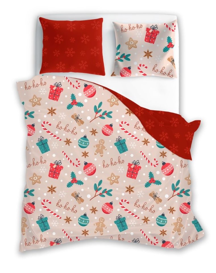 Scandic, Ho-ho-ho, 2-częściowy komplet pościeli, bawełna, 140-200 cm