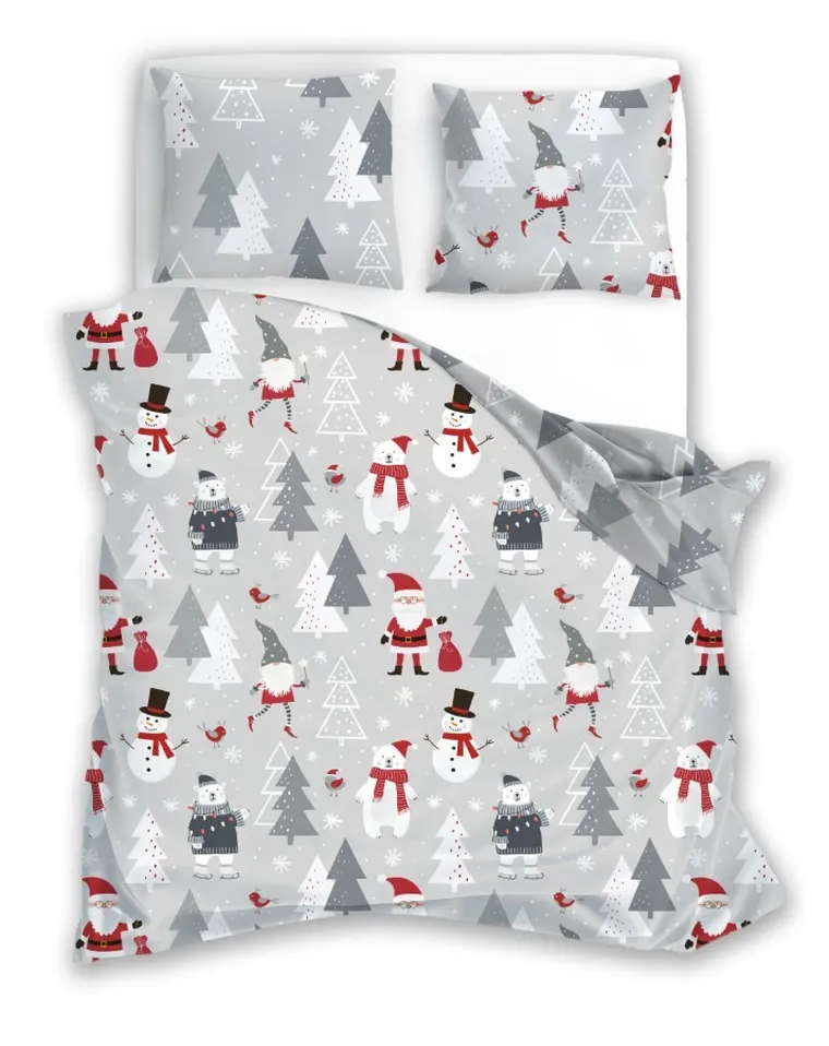 Scandic, Wśród Śnieżnych Drzew, 3-częściowy komplet pościeli, bawełna, 160-200 cm